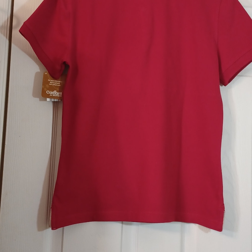 NWT Carhartt Women's Red Polo Shirt Size Medium - Picture 2 of 10